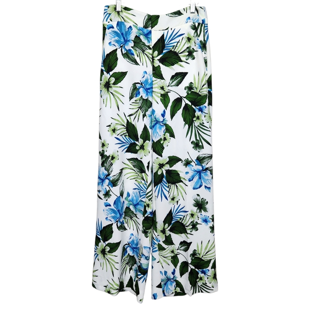 Banana Republic High Rise Wide Leg Tropical Floral Island Pants Womens Size 2